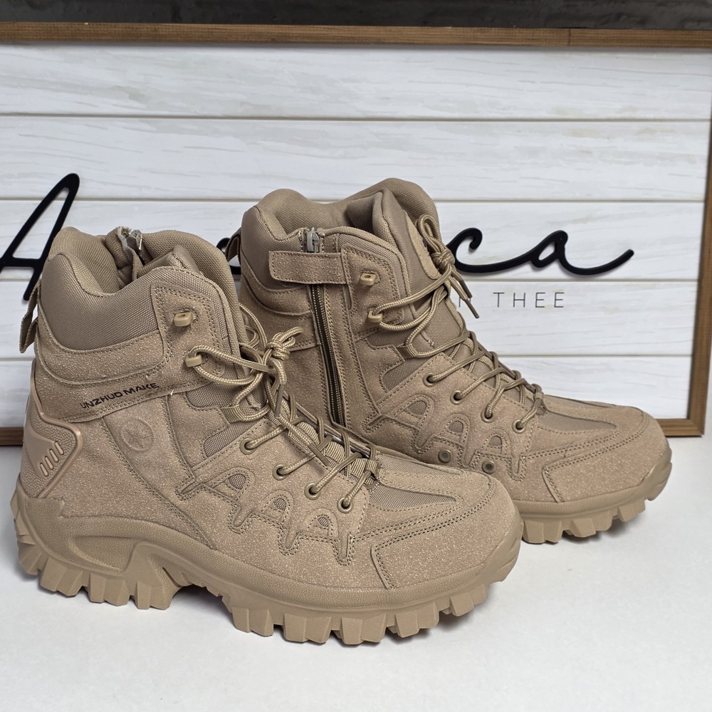 Unzhuo Make 5.11 Tactical Boots Mens 12 Beige Leather Lace Up Ankle Outdoor 46 - Picture 6 of 16
